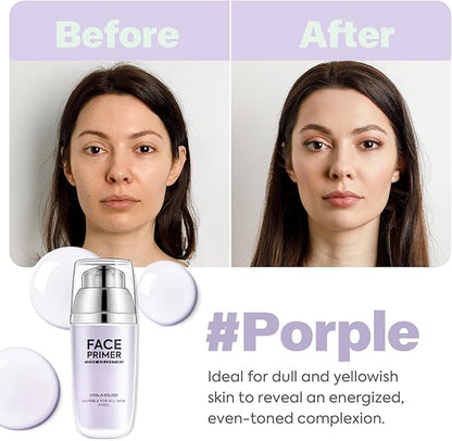 VIOLA HOUSE Face Primer, Tone Adjust Primer For Face Before Makeup-Refined, Bright And Smooth The Skin And Fills Fine Lines (Lavender Purple)