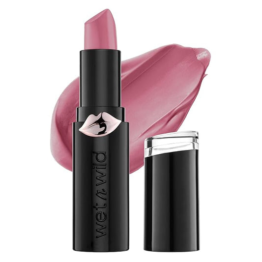 wet n wild Mega Last Matte Lip Color, Semi Matte Hyaluronic Acid Infused, Long Lasting Full Coverage for a Nourishing Pout, Cruelty-Free & Vegan - Mauve Outta Here