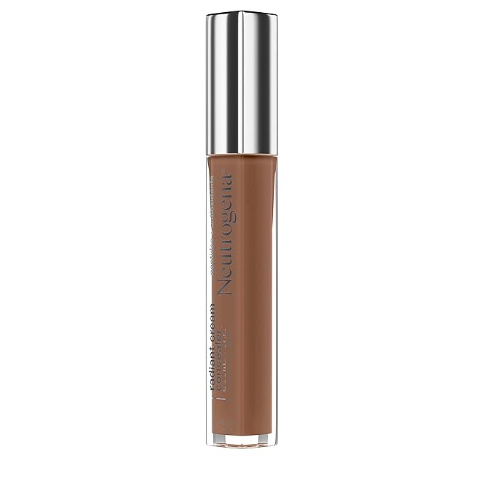 Neutrogena Healthy Skin Radiant Brightening Cream with Peptides & Vitamin E Antioxidant, Lightweight Perfecting Concealer Cream, Non-Comedogenic, Java Deep 02 with neutral undertones, 0.24 oz