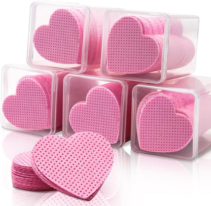 1000 Pcs Lint Free Nail Wipes Eyelash Extension Glue Wipes Non-Woven Fabric Lash Glue Nail Polish Remover Supplies (Pink)