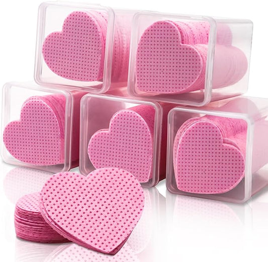 1000 Pcs Lint Free Nail Wipes Eyelash Extension Glue Wipes Non-Woven Fabric Lash Glue Nail Polish Remover Supplies (Pink)