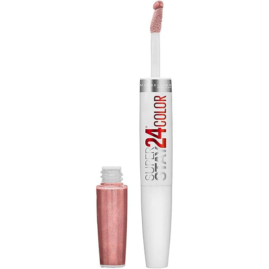 Maybelline Super Stay 24, 2-Step Liquid Lipstick Makeup, Long Lasting Highly Pigmented Color with Moisturizing Balm, Timeless Toffee, Nude Brown, 1 Count