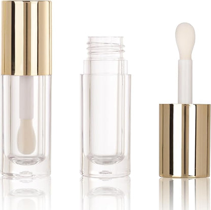 COSIDEA 50pcs Empty Round Gold 6ml big doe foot wand lip gloss tubes for DIY lipgloss lipgloss tubes containers with thick wand