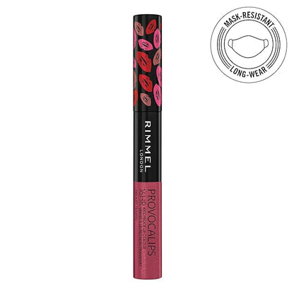 Rimmel London Provocalips 16hr Kiss-Proof Lip Color Bundle - 005 Just Teasing & 210 Flirty Fling, 14 fl.oz. Each