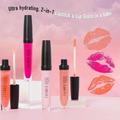 Frankie Rose Cosmetics Lip Gloss | Non-Sticky Formula, Long Lasting Lip Gloss, Bold Pigment & Hydrating Lip Gloss, Pearl Sugar Glossy Lip Gloss, 20g