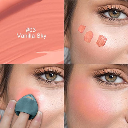 Erinde Liquid Blush for Cheeks, Soft Cream Blush Makeup, Natural-Looking Matte Finish, Lightweight, Long-Wearing, Vegan & Cruelty-Free, 03