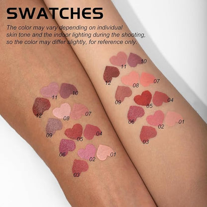 YOUNG VISION 6-Pc Lip Liner Set, Gourd-Shaped Precision Tip, Long-Lasting, Smudge-Proof, Easy Glide Nude Matte Lip Contour for Women, Perfect for Precise Lip Definition, Gift Set