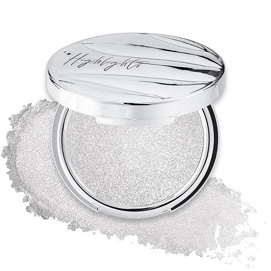 Erinde Shimmer Face Highlighter Makeup Powder, Cream to Powder Glow Finish, Lightweight & Healthy Radiance, Long Lasting Luminous Face Body Highlighter Makeup, 02 Galactic Shimmer
