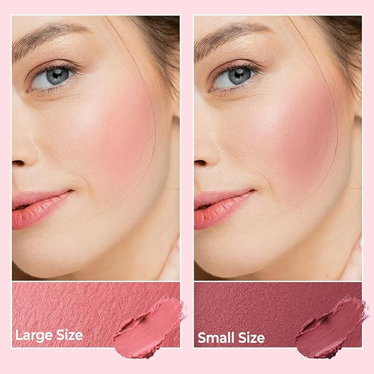 UCANBE Cream Dual Blush for Cheeks: Lightweight Highly Pigmented Blush - Smooth Natural Blush Palette - Long-lasting All-Day Face Makeup Blush（04#Ruby）
