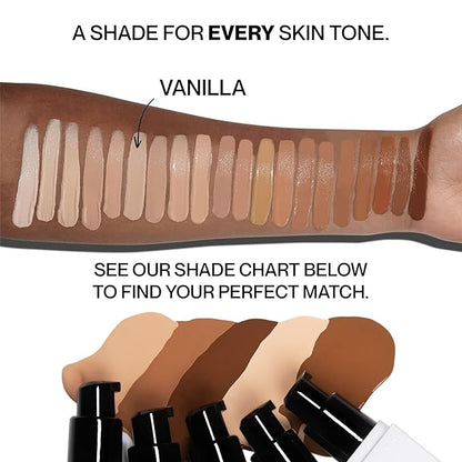 HIDE PREMIUM Liquid Foundation, Multi-Use Waterproof Foundation, Medium/Full Coverage Foundation, Shades for All Skin Types (See Shade Finder), Vanilla, 1 fl oz