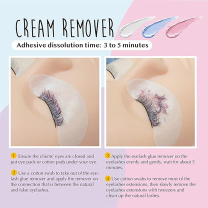 Lyon Lash Pro Gentle Eyelash Extension Cream Remover 15g 0.51fl. oz | Removes Lash Extension Glue Effectively| Low Irritation for Sensitive Skin | Essential Lash Extensions Supplies (Lavender)