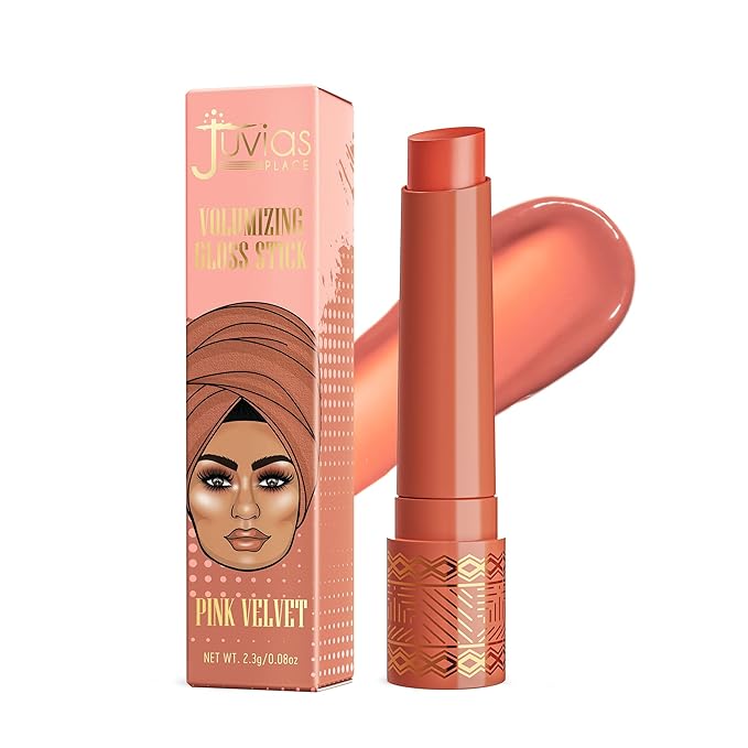 Juvia's Place Volumizing Gloss Sticks, Pink Velvet - Shiny Luscious Lips with Nourshing Hydration, Plumping Gloss, Lip Plumper Gloss, Plumping Lip Balm, Hydrating Lip Gloss
