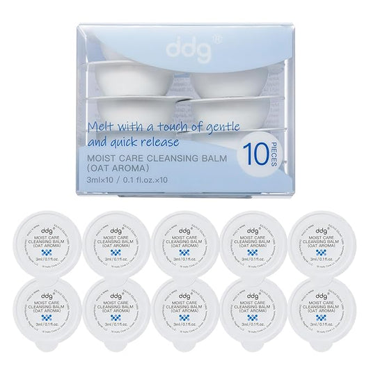 ddg Travel Size Cleansing Balm | Makeup Remover Balm for Sensitive Skin | Vegan, Hydrating Formula with Natural Plant Oils | Individually Wrapped 3ml (10-Pack)