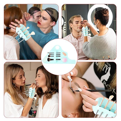 Makeup Mixing Palette Wrist Strap,Foldable Makeup Brush Storage Palette,Silicone Hand Wrist Makeup mixing tray Draw Assistance Tool for Small to Medium Brush
