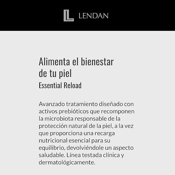 LENDAN - Micellar Water - Essential Reload Prebiotic - 200 ml - for All Skin Types - Alcohol and Paraben-Free Makeup Remover - Gentle Cleansing - with Prebiotic Ingredients