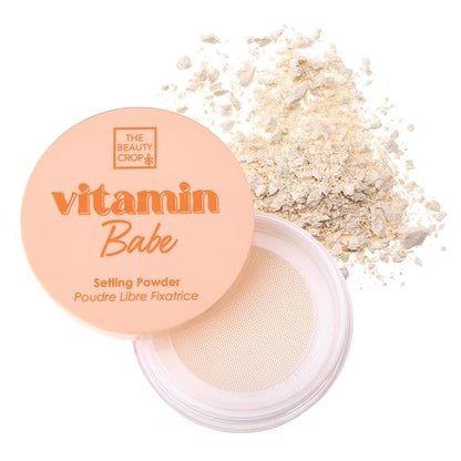 The Beauty Crop Vitamin Babe Setting Powder - Talc-Free Loose Powder for Flawless Finish - Banana Lite Shade - 0.35 oz