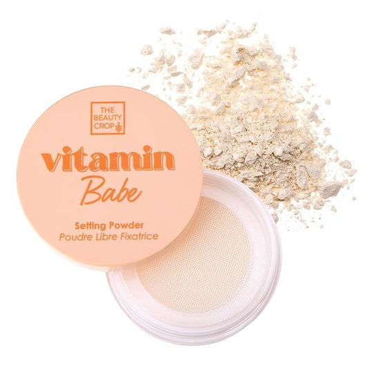 The Beauty Crop Vitamin Babe Setting Powder - Talc-Free Loose Powder for Flawless Finish - Banana Lite Shade - 0.35 oz