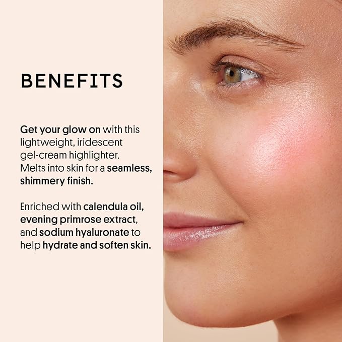 Winky Lux Cheeky Rose Liquid Highlighter, Gel Cream Highlighter with Blendable Buildable Pigment, Long-Lasting Weightless Finish, Pink Opal