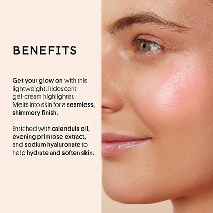 Winky Lux Cheeky Rose Liquid Highlighter, Gel Cream Highlighter with Blendable Buildable Pigment, Long-Lasting Weightless Finish, Pink Opal