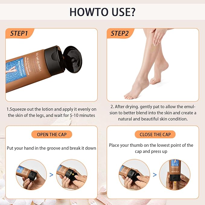 Leg Makeup Waterproof, Smooth Legs, Fade the Skin Color of Legs, Effectively Cover the Scars of Legs and Body, Long-Term Body Foundation Make-up