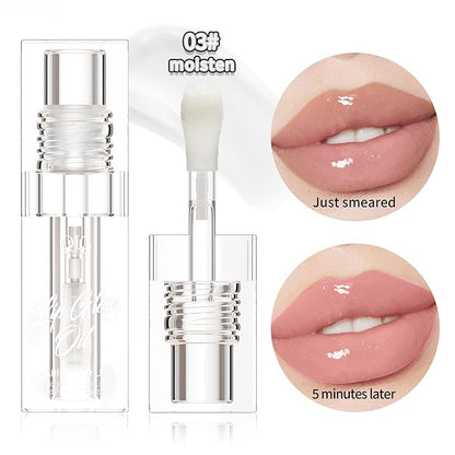 Magic Color Changing Lip Gloss, Warm Change Moisturizing, Long Lasting Nourishing Big Brush Lip Oil (#6)