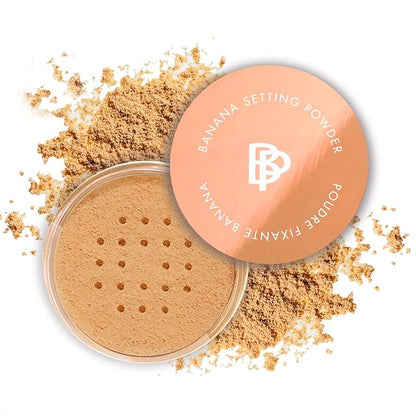 bellapierre Banana Setting Powder | Lightweight Color-Correcting Powder with All Day Makeup Protection | Eliminates Blotchiness and Dark Under-Eye Circles | Talc-Free | Matte Tint - Tan - 0.14 Oz