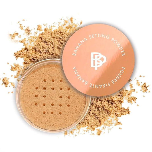 bellapierre Banana Setting Powder | Lightweight Color-Correcting Powder with All Day Makeup Protection | Eliminates Blotchiness and Dark Under-Eye Circles | Talc-Free | Matte Tint - Tan - 0.14 Oz
