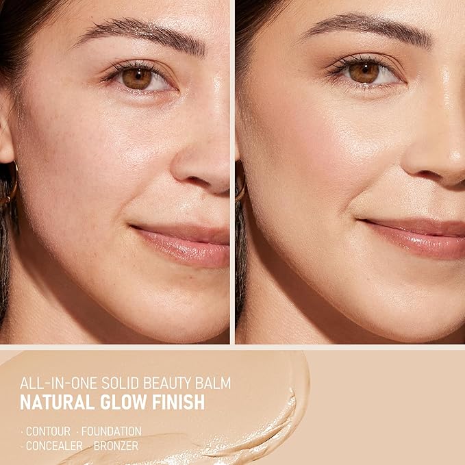 KYDA Tinted Moisturizer Stick, Solid Serum for Boost Skin Tint, Tinted Foundation Stick, Solid Beauty Balm for Contour Concealer, Sheer to Light Cover, Lightweight Blendable, 04