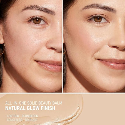 KYDA Tinted Moisturizer Stick, Solid Serum for Boost Skin Tint, Tinted Foundation Stick, Solid Beauty Balm for Contour Concealer, Sheer to Light Cover, Lightweight Blendable, 04