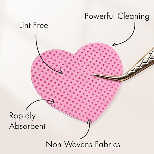 1000 Pcs Lint Free Nail Wipes Eyelash Extension Glue Wipes Non-Woven Fabric Lash Glue Nail Polish Remover Supplies (Pink)
