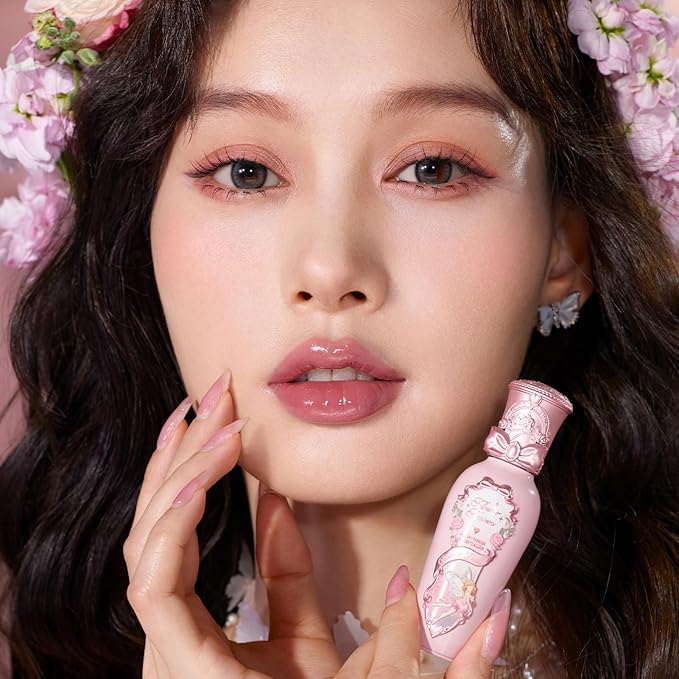 Flower Knows Midsummer Fairytales Coating Lip Lacquer,Glowy Non-Fading Lip Gloss,Hydrating Tinted Lip Oil for Girls&Women,Vegan & Cruelty Free,0.17Fl Oz(G06 Bluebell)