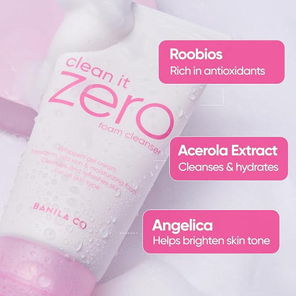 BANILA CO Clean It Zero Original Double Cleanse Set | Original Cleansing Balm 180ml + Foam Cleanser 150ml | Vegan Korean Face Wash for All Skin Types