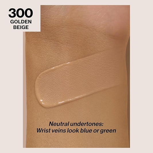 Revlon Liquid Foundation, ColorStay Face Makeup for Combination & Oily Skin, SPF 15, Medium-Full Coverage with Matte Finish, 300 Golden Beige, 1 Fl Oz
