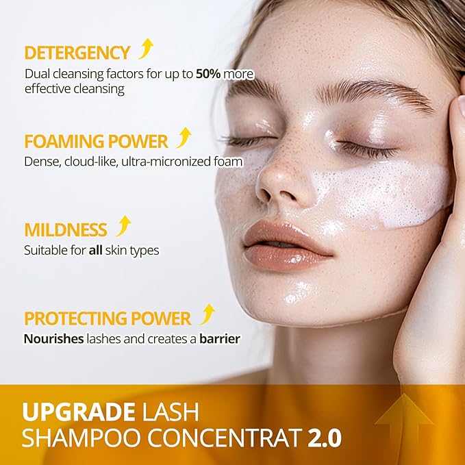 Eyelash Shampoo Concentrate 100ml Lash Cleanser Concentrate Lash Wash Concentrate Upgrade Shampoo for Lashes DIY Eyelash Extensions Shampoo Lemon