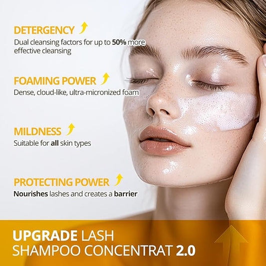 Eyelash Shampoo Concentrate 100ml Lash Cleanser Concentrate Lash Wash Concentrate Upgrade Shampoo for Lashes DIY Eyelash Extensions Shampoo Lemon