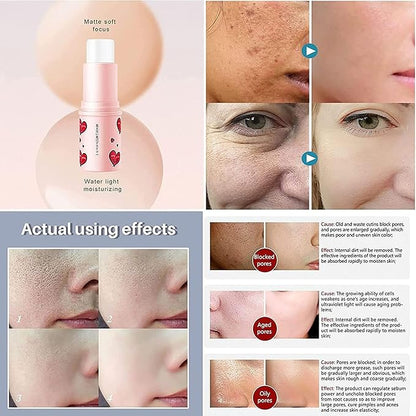 Magical Pore Eraser Waterproof Face Primer Stick - Matte Priming Makeup Blur Stick Invisible Pore Eraser Stick (Natural, 2PCS)