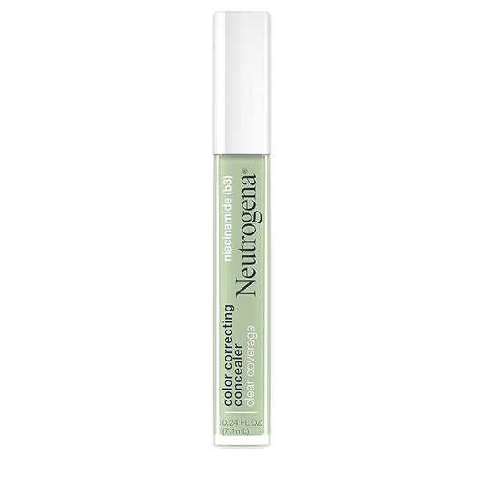 Neutrogena Clear Coverage Color Correcting Lightweight Face Concealer Makeup with Niacinamide & Green Pigment to Help Reduce Redness, 0.24 Fl Oz