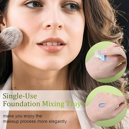 100 Pieces Makeup Hand Palette Single Use Makeup Mixing Palette Disposable Waterproof Professional Makeup Artist Must Haves Adhesive Tape Transparent Cosmetic Tray for Women Girl Make up