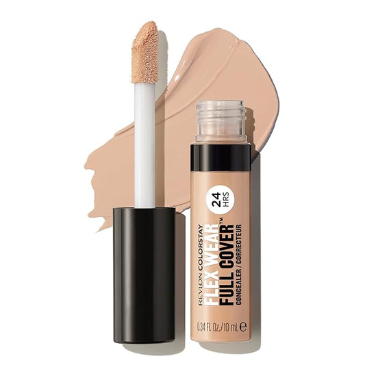 Revlon ColorStay Flex Wear, Full Cover Non-Creasing Concealer, Infused with Hyaluronic Acid & Vitamin E, Flexible Longwear, 026 Crème Brulee, 0.34 Fl Oz