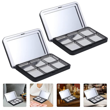 Empty Eyeshadow Palette Magnetic Makeup Palette with Mirror Refillable Eyeshadow Palette Empty Lipstick Pallet Empty Eyeshadow Pans for Eyeshadow Lipstick Blush Powder, 2PCS