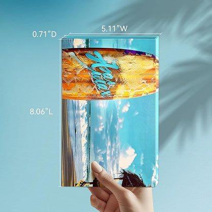 Magnetic Makeup Palette DIY Empty Eyeshadow Lipstick Palette with Mirror 3D Finish Surface Paper Makeup Organizer (Summer Day)