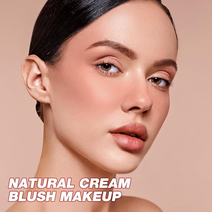 Boobeen Cream Blush Stick, Multi-Use Face Blush for Cheek Makeup and Eyeshadow, Cream-to-Powder Formula for Matte Natural Flush Color, Lightweight & Blendable