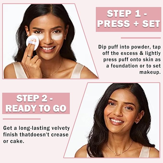 Pink Translucent Setting Powder Shimmer Glitter Loose Setting Powder Oil Control Matte Finishing Setting Face Powder Makeup for All Skin Tones