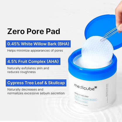 medicube Pore Care Duo for Flawless Skin: Zero Pore Blackhead Deep Cleansing Oil & Pads 2.0
