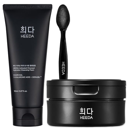 Charcoal Double Cleansing Duo with Deep Pore Cleansing Brush