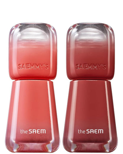 THESAEM Saemmy's Ade Shot Tint (01, 06) - Korean Lip Titnt, Water Gel Lip Stain with Plump Glowy Moisturizing Finish, Buildable Radiant Gloss, Long-Lasting Comfort, 0.1 fl.oz.