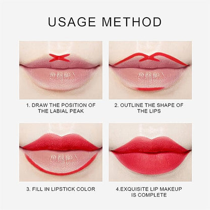 12 Colors Lip Liner Combo, Matte Lipstick Lip Liner Set, long-lasting Lip Pencil Waterproof & Non-Stick Cup, Smooth Texture High Pigmented Natural Lip Pen Makeup Gift