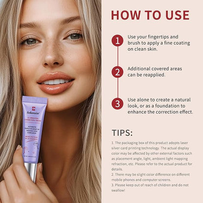 CC Red Correction Cream With Centella - Color Correcting Formula for Blemishes, Red Skin, & Acne Marks - Lightweight, Non-Greasy - Hydration Skin and SPF Protection (Green)