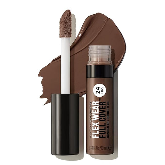 Revlon ColorStay Flex Wear, Full Cover Non-Creasing Concealer, Infused with Hyaluronic Acid & Vitamin E, Flexible Longwear, 078 Truffle, 0.34 fl oz.