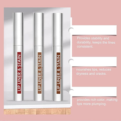 Lip Tint Stain Peel Off - Waterproof Lip Liner Stain, Moisturizing Long-Lasting Lip Stain, Create Natural Lip Color for Women Daily or Special Occasion Use for All Skin Types, #01 Red-Brown